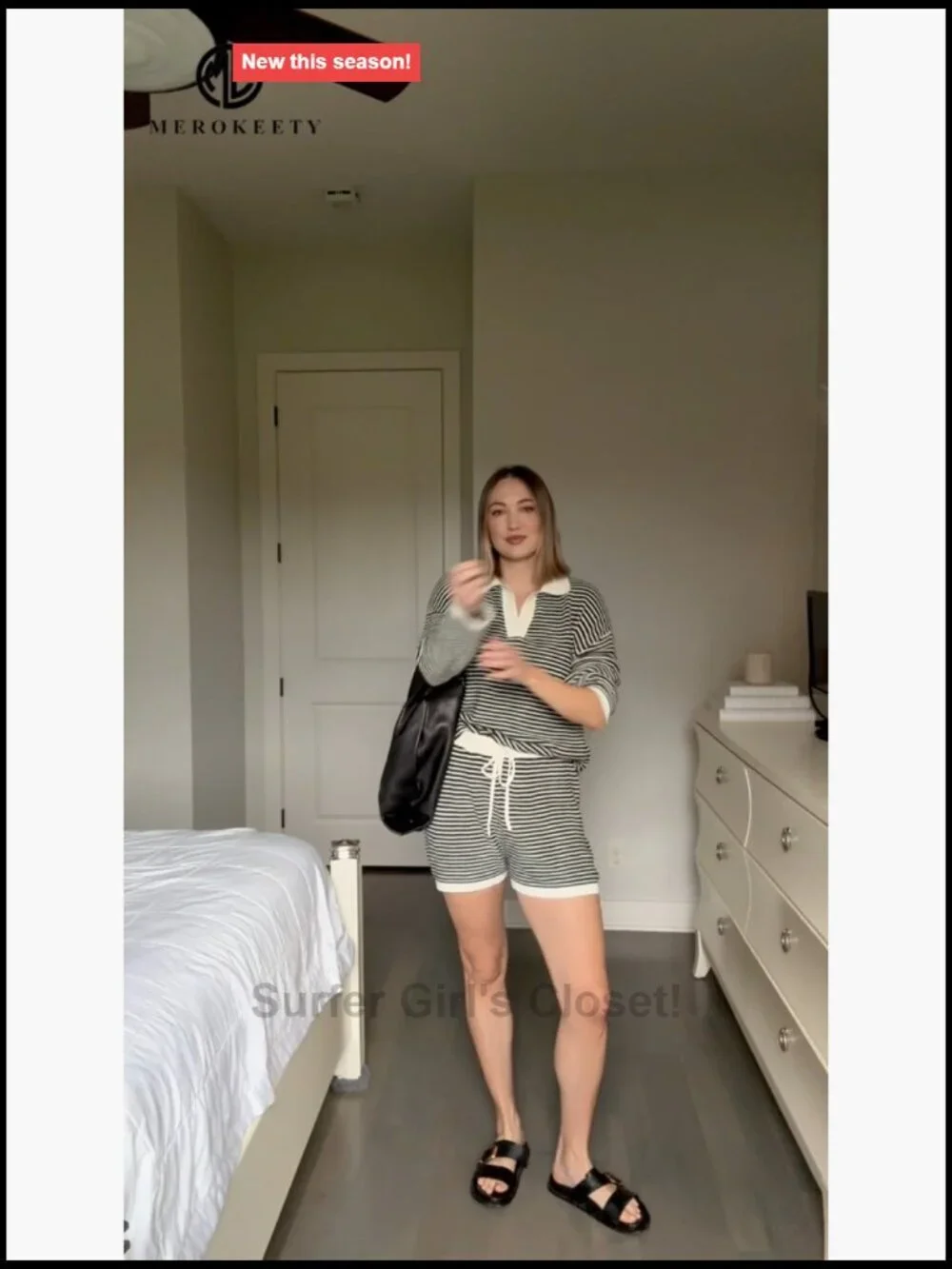Striped Long Sleeve Lounge Set with Drawstring Shorts 2 Piece Outfit